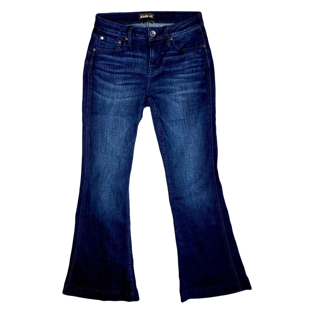 RANK 45® MEN'S YUMA DARK WASH SLIM BOOTCUT STRETCH DENIM PERFORMANCE JEANS